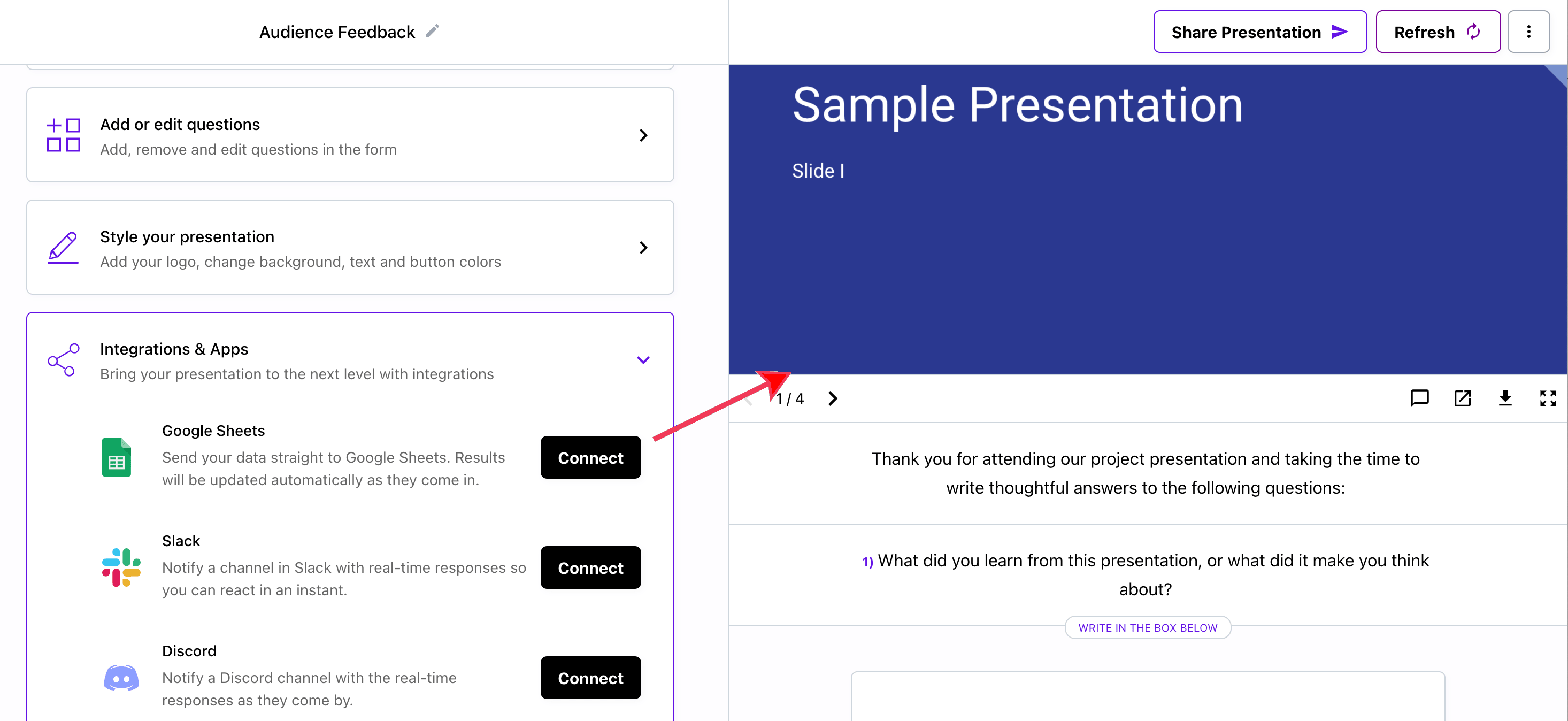 Connect form with Google Sheets